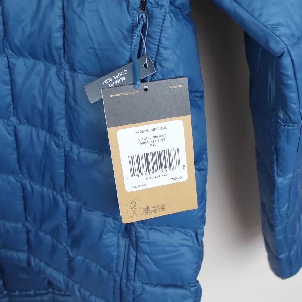 NWT The North Face ThermoBall Eco Hooded Jacket, XXL, Machine Wash